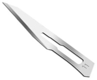 Scalpel Blades (Sealed and Sterile)  - 10 x #11,  to suit Handle #3